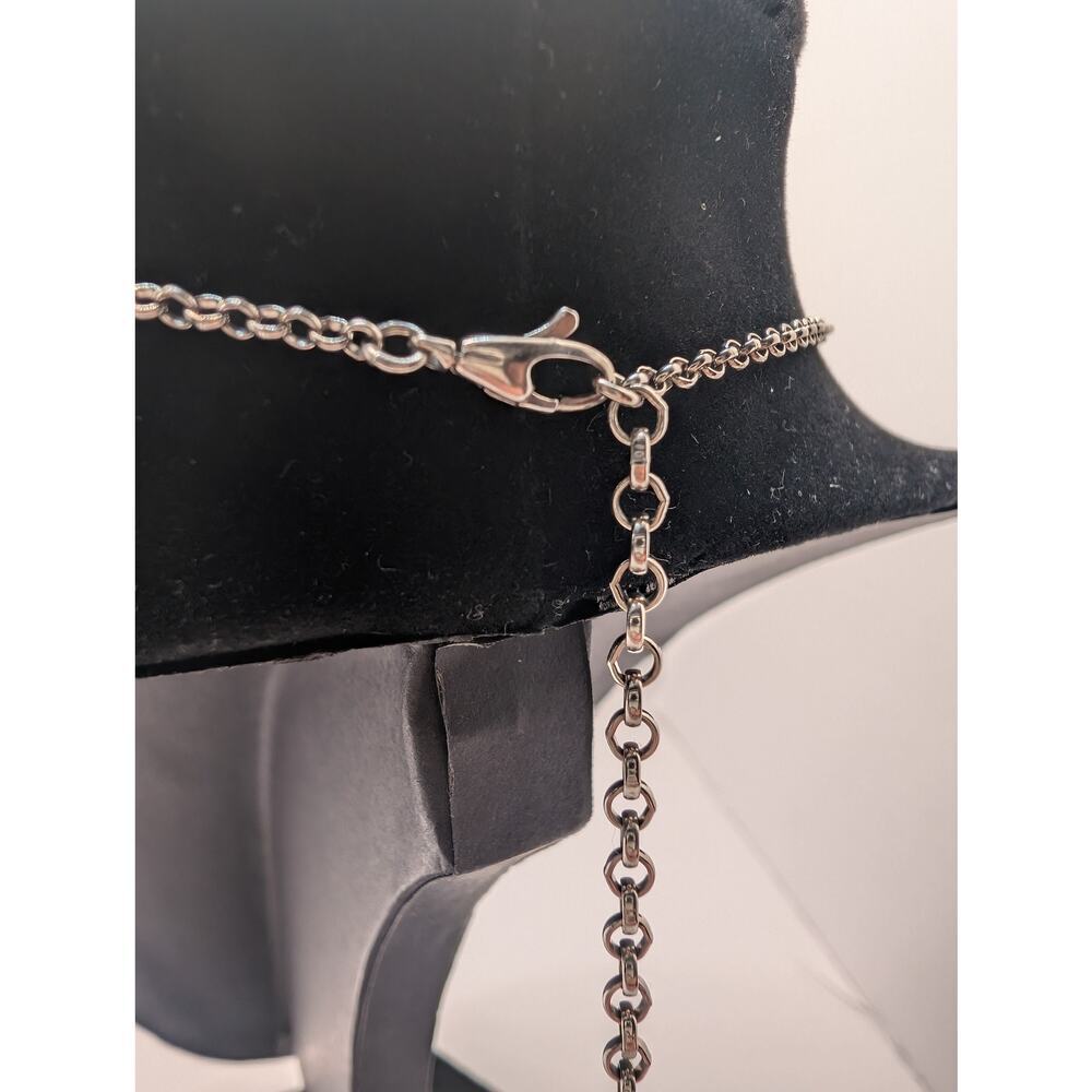 Gucci Interlocking GG Pendant Necklace 925 Sterling Silver Italy ~18" - Picture 6 of 12
